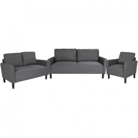 MFO Winston Collection 3 Piece Upholstered Set in Dark Gray Fabric