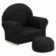 MFO Kids Black Fabric Rocker Chair and Footrest
