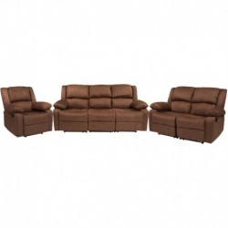 MFO Oxford Collection Chocolate Brown Microfiber Reclining Sofa Set