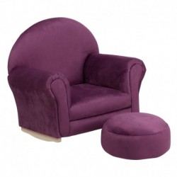 MFO Kids Purple Microfiber Rocker Chair and Footrest