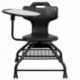 MFO Black Mobile Classroom Chair with Swivel Tablet Arm