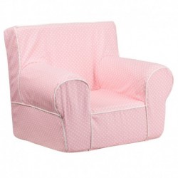 MFO Small Light Pink Dot Kids Chair with White Piping