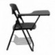 MFO Black Plastic Chair with Right Handed Tablet Arm and Book Basket
