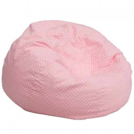 MFO Oversized Light Pink Dot Bean Bag Chair