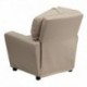 MFO Contemporary Beige Vinyl Kids Recliner with Cup Holder