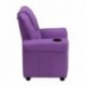 MFO Contemporary Lavender Vinyl Kids Recliner with Cup Holder and Headrest