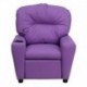 MFO Contemporary Lavender Vinyl Kids Recliner with Cup Holder