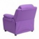 MFO Deluxe Padded Contemporary Lavender Vinyl Kids Recliner with Storage Arms