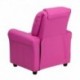 MFO Contemporary Hot Pink Vinyl Kids Recliner with Cup Holder and Headrest