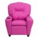 MFO Contemporary Hot Pink Vinyl Kids Recliner with Cup Holder