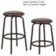 MFO Backless Brown Metal DUAL Height Counter or Bar Stool with Brown Leather Seat