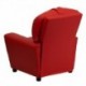 MFO Contemporary Red Vinyl Kids Recliner with Cup Holder
