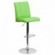MFO Contemporary Green Vinyl Adjustable Height Bar Stool with Chrome Base