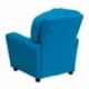 MFO Contemporary Turquoise Vinyl Kids Recliner with Cup Holder