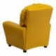 MFO Contemporary Yellow Vinyl Kids Recliner with Cup Holder