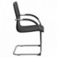MFO Black Vinyl Side Chair with Chrome Sled Base