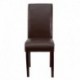 MFO Dark Brown Leather Upholstered Parsons Chair