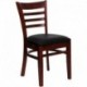 MFO Mahogany Finished Ladder Back Wooden Restaurant Chair - Black Vinyl Seat