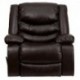 MFO Plush Brown Leather Lever Rocker Recliner with Padded Arms