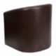 MFO Brown Leather Barrel-Shaped Guest Chair