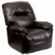MFO Contemporary Bentley Brown Leather Chaise Rocker Recliner