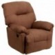 MFO Contemporary Calcutta Chocolate Microfiber Power Chaise Recliner with Push Button
