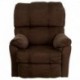 MFO Contemporary Top Hat Chocolate Microfiber Power Recliner with Push Button