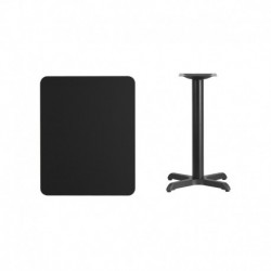 MFO 24'' x 30'' Rectangular Black Laminate Table Top with 22'' x 22'' Table Height Base