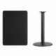 MFO 30'' x 42'' Rectangular Black Laminate Table Top with 24'' Round Bar Height Table Base