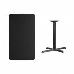 MFO 24'' x 42'' Rectangular Black Laminate Table Top with 22'' x 30'' Table Height Base