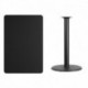MFO 30'' x 45'' Rectangular Black Laminate Table Top with 24'' Round Bar Height Table Base