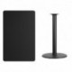 MFO 30'' x 48'' Rectangular Black Laminate Table Top with 24'' Round Bar Height Table Base
