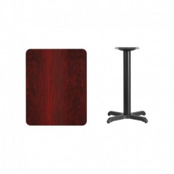 MFO 24'' x 30'' Rectangular Mahogany Laminate Table Top with 22'' x 22'' Table Height Base