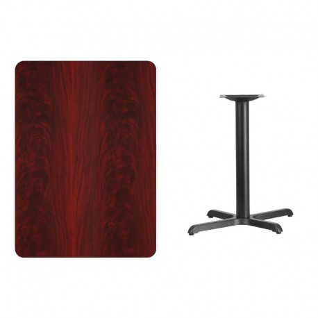 MFO 30'' x 42'' Rectangular Mahogany Laminate Table Top with 22'' x 30'' Table Height Base