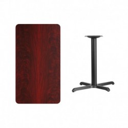 MFO 24'' x 42'' Rectangular Mahogany Laminate Table Top with 22'' x 30'' Table Height Base