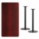 MFO 30'' x 60'' Rectangular Mahogany Laminate Table Top with 18'' Round Bar Height Table Bases