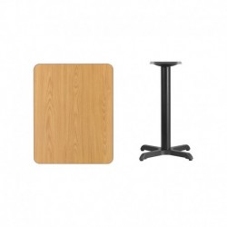 MFO 24'' x 30'' Rectangular Natural Laminate Table Top with 22'' x 22'' Table Height Base
