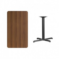 MFO 24'' x 42'' Rectangular Walnut Laminate Table Top with 22'' x 30'' Table Height Base