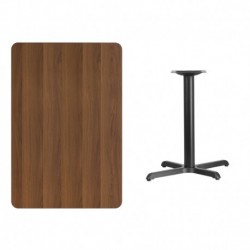 MFO 30'' x 45'' Rectangular Walnut Laminate Table Top with 22'' x 30'' Table Height Base