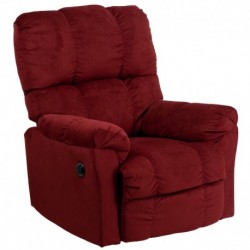 MFO Contemporary Top Hat Berry Microfiber Power Recliner with Push Button