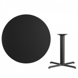 MFO 42'' Round Black Laminate Table Top with 33'' x 33'' Table Height Base