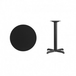 MFO 24'' Round Black Laminate Table Top with 22'' x 22'' Table Height Base
