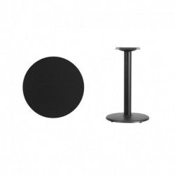 MFO 24'' Round Black Laminate Table Top with 18'' Round Table Height Base