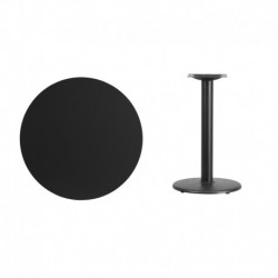 MFO 30'' Round Black Laminate Table Top with 18'' Round Table Height Base