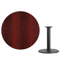 MFO 42'' Round Mahogany Laminate Table Top with 24'' Round Table Height Base