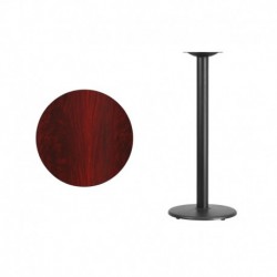 MFO 24'' Round Mahogany Laminate Table Top with 18'' Round Bar Height Table Base