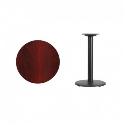 MFO 24'' Round Mahogany Laminate Table Top with 18'' Round Table Height Base
