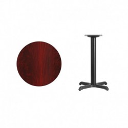 MFO 24'' Round Mahogany Laminate Table Top with 22'' x 22'' Table Height Base