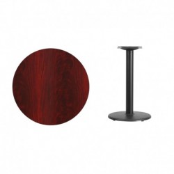 MFO 30'' Round Mahogany Laminate Table Top with 18'' Round Table Height Base