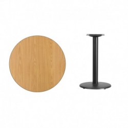 MFO 30'' Round Natural Laminate Table Top with 18'' Round Table Height Base